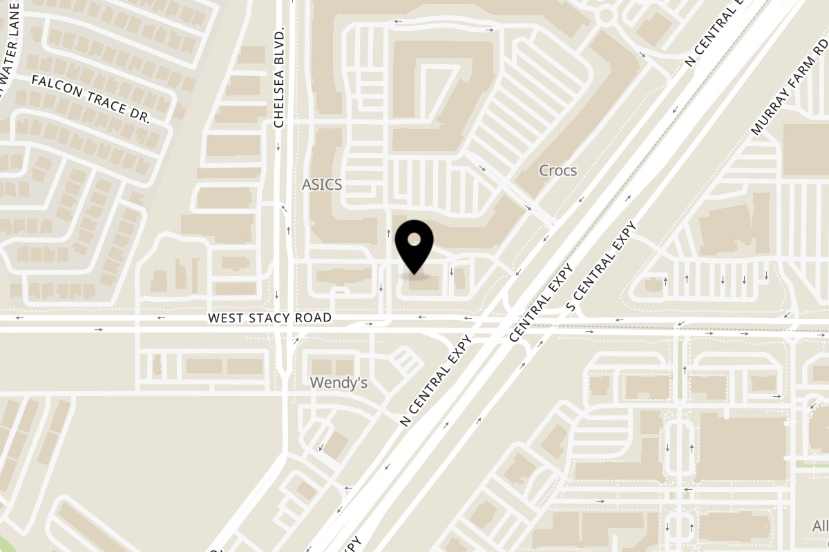 Map showing the location of New York Pizza and Pints Allen on 824 W Stacy Rd #100 in Allen